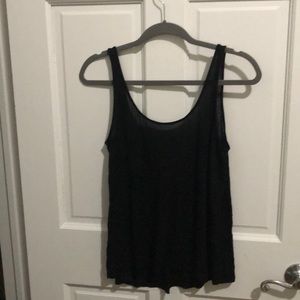 Black, low back tank top